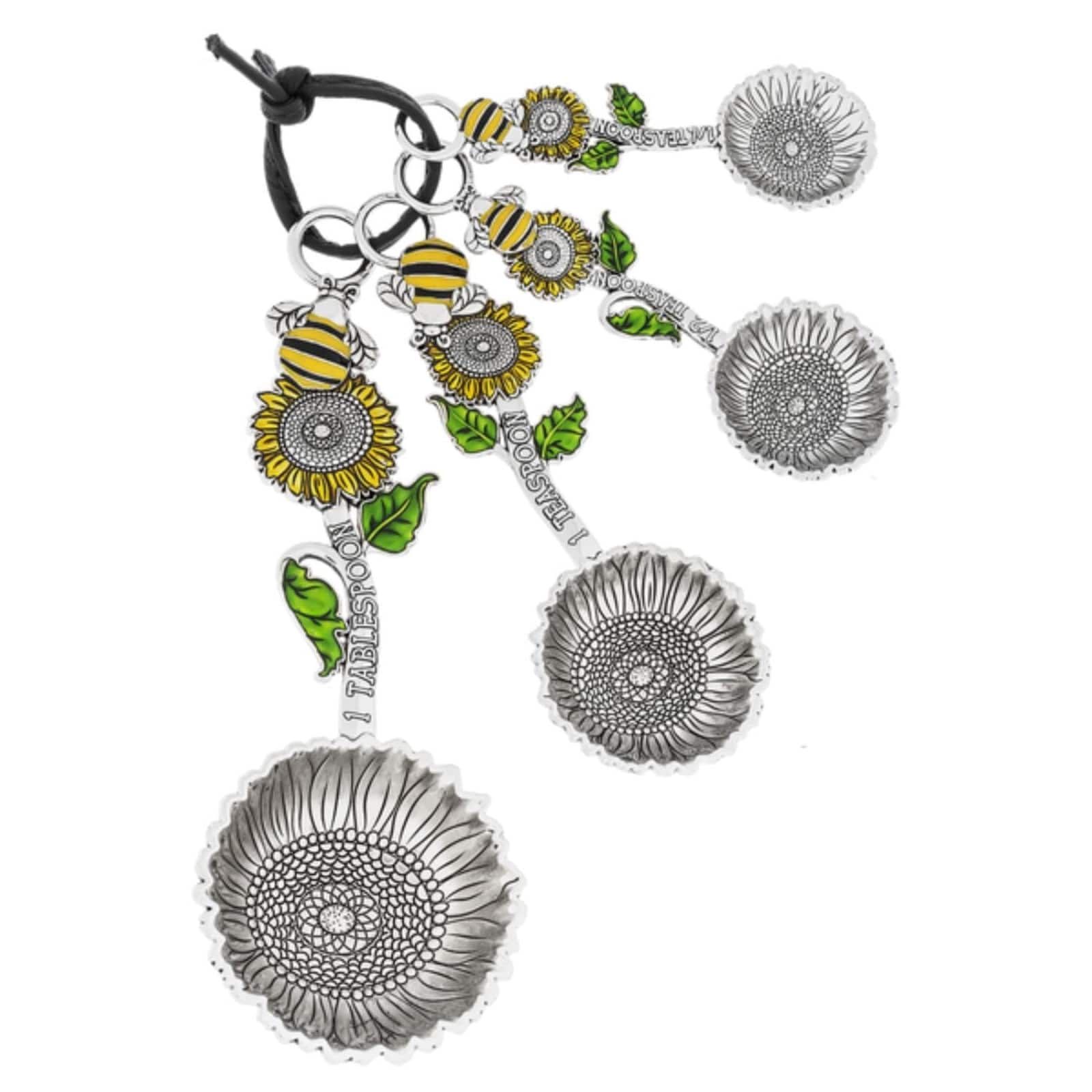 Ganz - Colorful Bumble Bee Zinc Metal Measuring Spoons 4 Piece Set - Silver