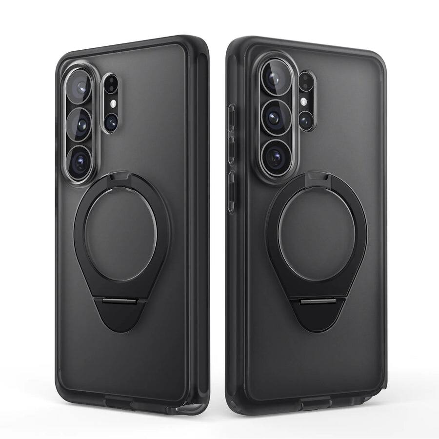 Left. i-Blason - Samsung Galaxy S26 Ultra Cosmo Stand Slim MagSafe Case - Frost Black.