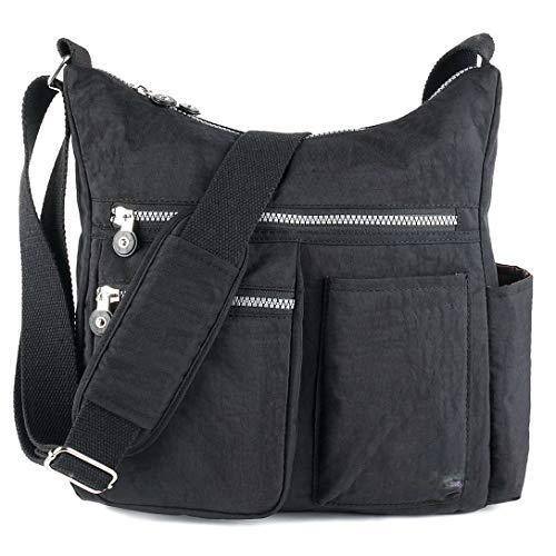 Fabibe - Crossbody Bag With Anti Rfid Pocket - Women Lightweight Water-resistant Purse. Safe and reliable: with a - Black