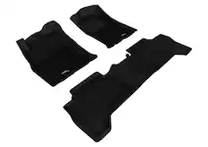 Front. Amber Sporting Goods - 3D MAXpider Complete Set Custom Fit All-Weather Floor Mat for Select Toyota Tacoma Models - Kagu Rubber (Black).