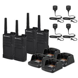 Motorola Solutions - 4 x Motorola RMM2050 On-Site 2-Way Radio (RMM2050) - 4 Pack With Mic Bundle - Black