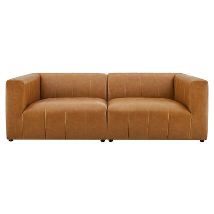 Front. Modway - Bartlett 2-Piece Vegan Leather Loveseat by Modway - Tan.