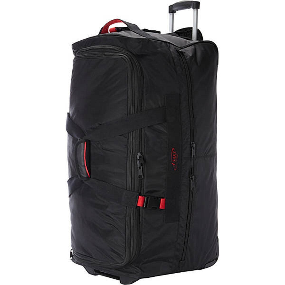"A.Saks - 31"" Lightweight Rolling Trolley Duffel with Wheels - Black/Red" price history on PriceWatchPro