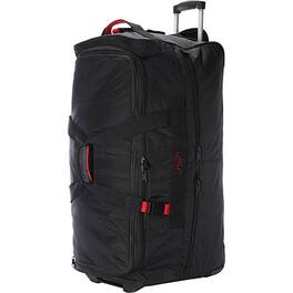 A.Saks - 31" Lightweight Rolling Trolley Duffel with Wheels - Black/Red