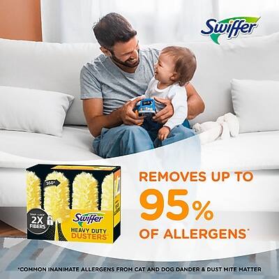 Swiffer 360 2X Fibers  
Removes up to 95% of common inanimate allergens from cat and dog dander & dust mite matter.
