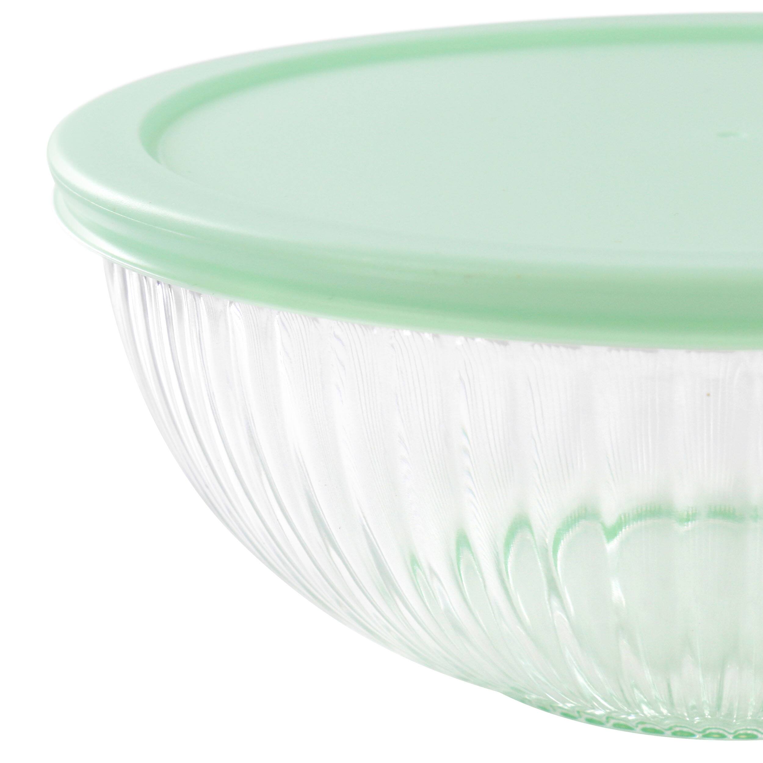 Back. Martha Stewart - Martha Stewart Everyday Clifftop 4 Piece 67oz and 114oz Glass Bowl Set with Lids in Mint - Mint.