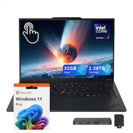 Lenovo - ThinkPad X1 Carbon Gen 13 14" Touchscreen,Ultra 7 255U,32GB RAM,2.28TB Storage,Backlit Keyboard,Win 11 Pro - Black