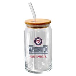The Memory Company - Washington Nationals 16oz. Classic Crew Beer Glass with Bamboo Lid - Multicolor