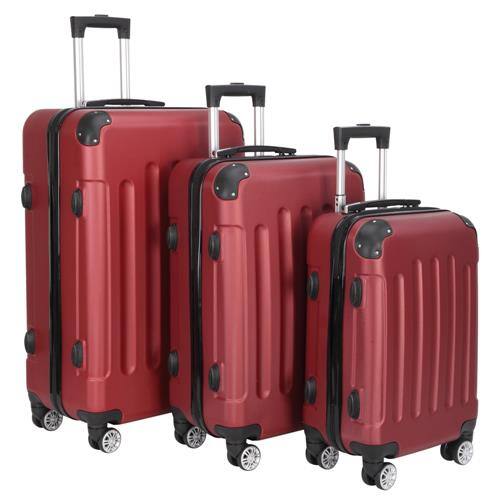 Alt View 8. Winado - 20"/24"/28" 3-Piece Hardshell Carry-On Luggage Set, Lightweight ABS Suitcase with Spinner Wheels & TSA Lock - Wine Red.