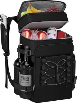 Vulpecula Spade - Cooler Backpack - 40 Cans Insulated Backpack Cooler for Men & Women - Black