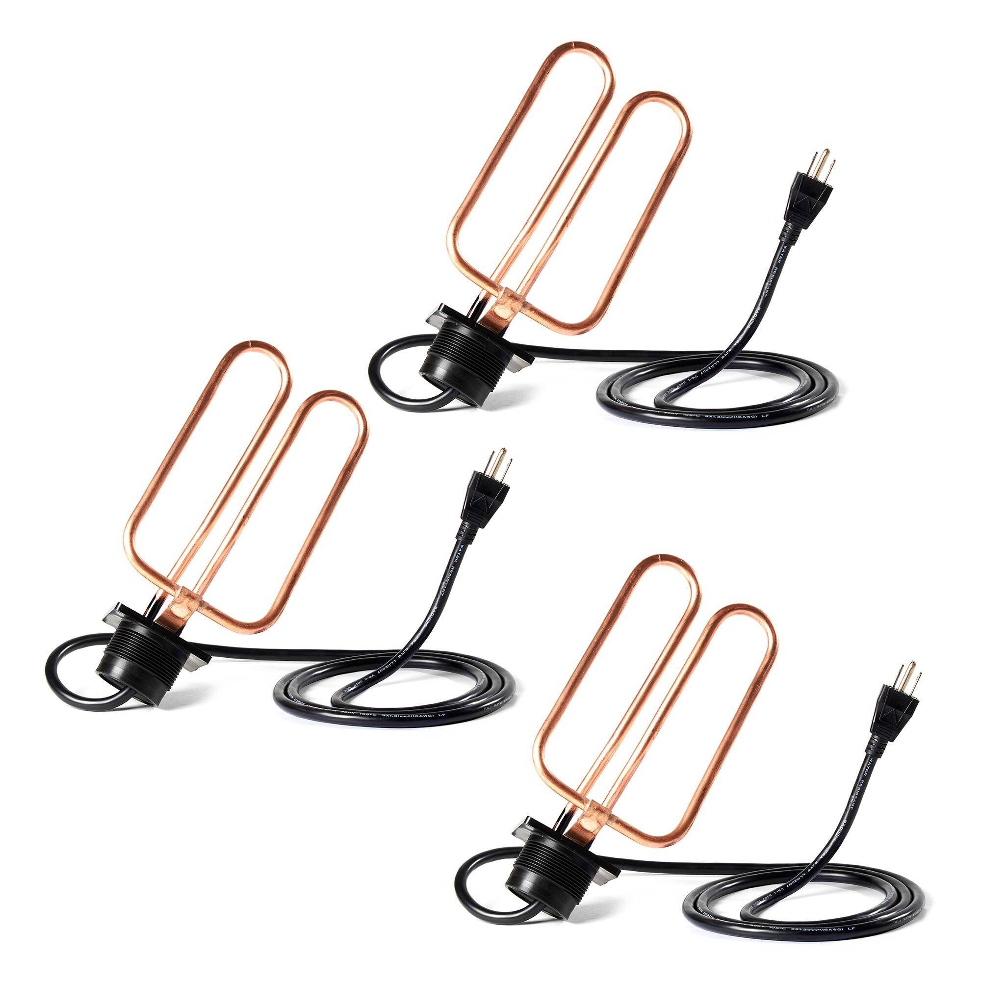 Farm Innovators - Livestock Stock Tank Drain De-Icer for Rubbermaid Tanks, 3 Pack - Multicolor