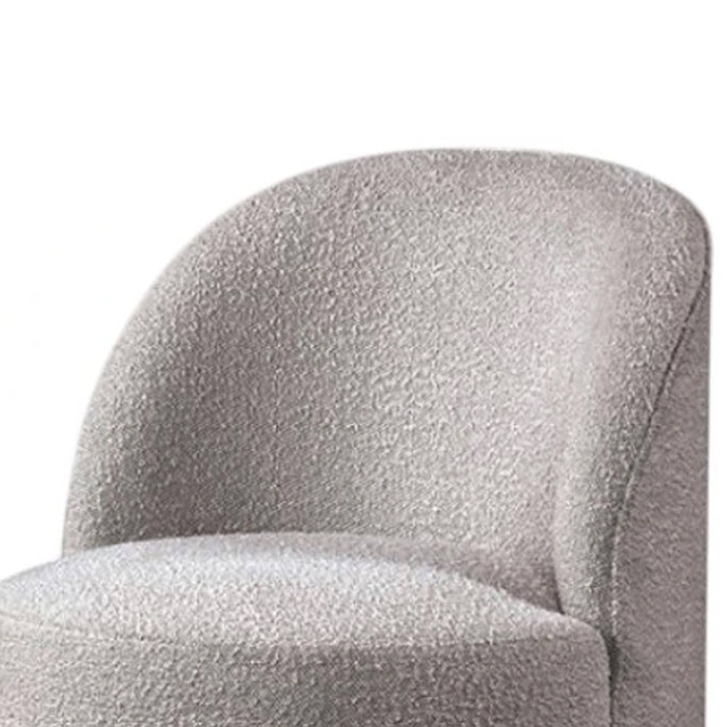 Alt View 2. Manhattan Lane - Ager Side Dining Swivel Chair, Curved Barrel Style, Gray Boucle Chenille - Light Gray.
