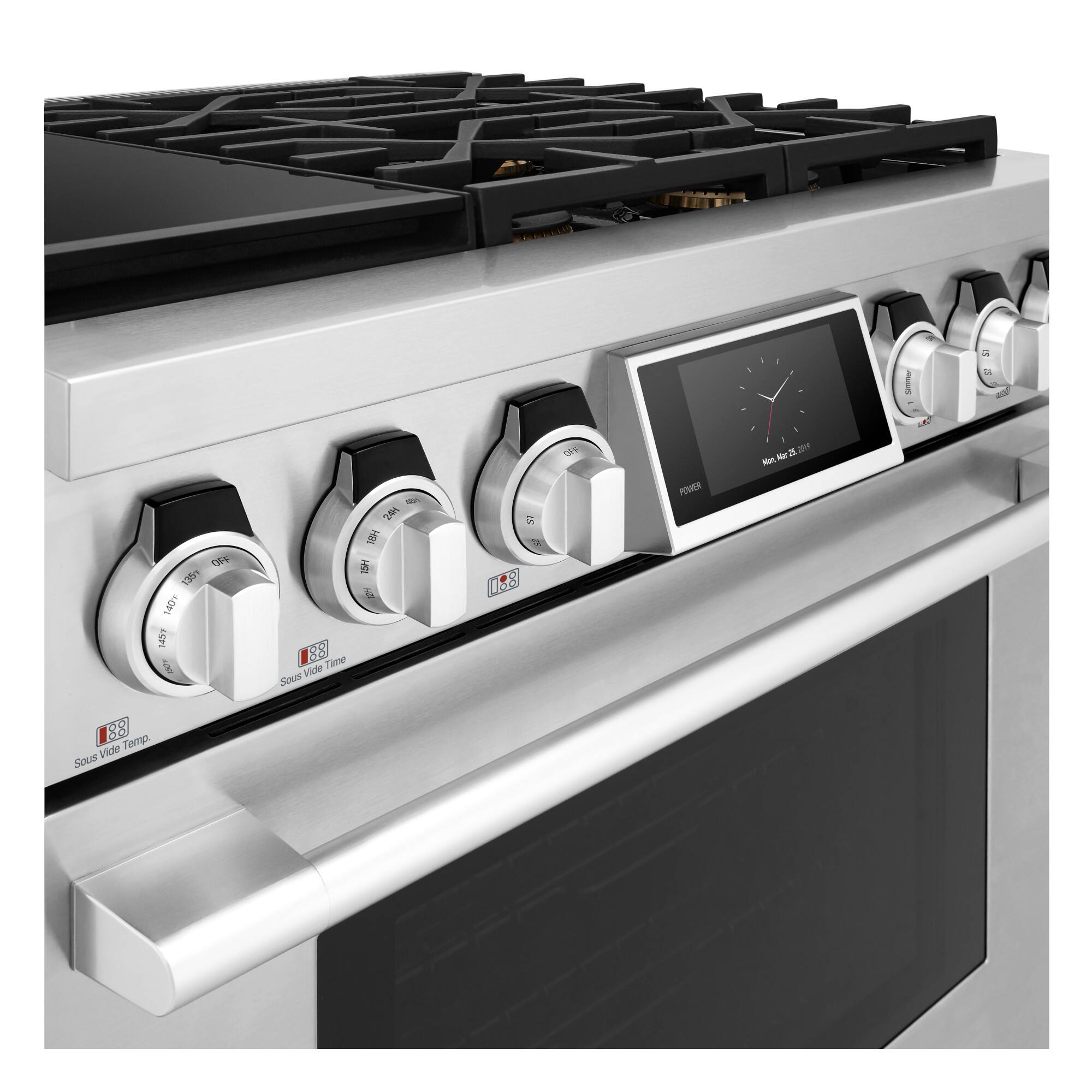 Simmer  
15 EA  
OFF 135 140F 1457 100  
88 Time Sous Vide  
- 24H 18H 15H 15:4  
IS  
OFF  
POWER  
Mr. 25 2019 Abr.  
::: Temp. Sous Vide