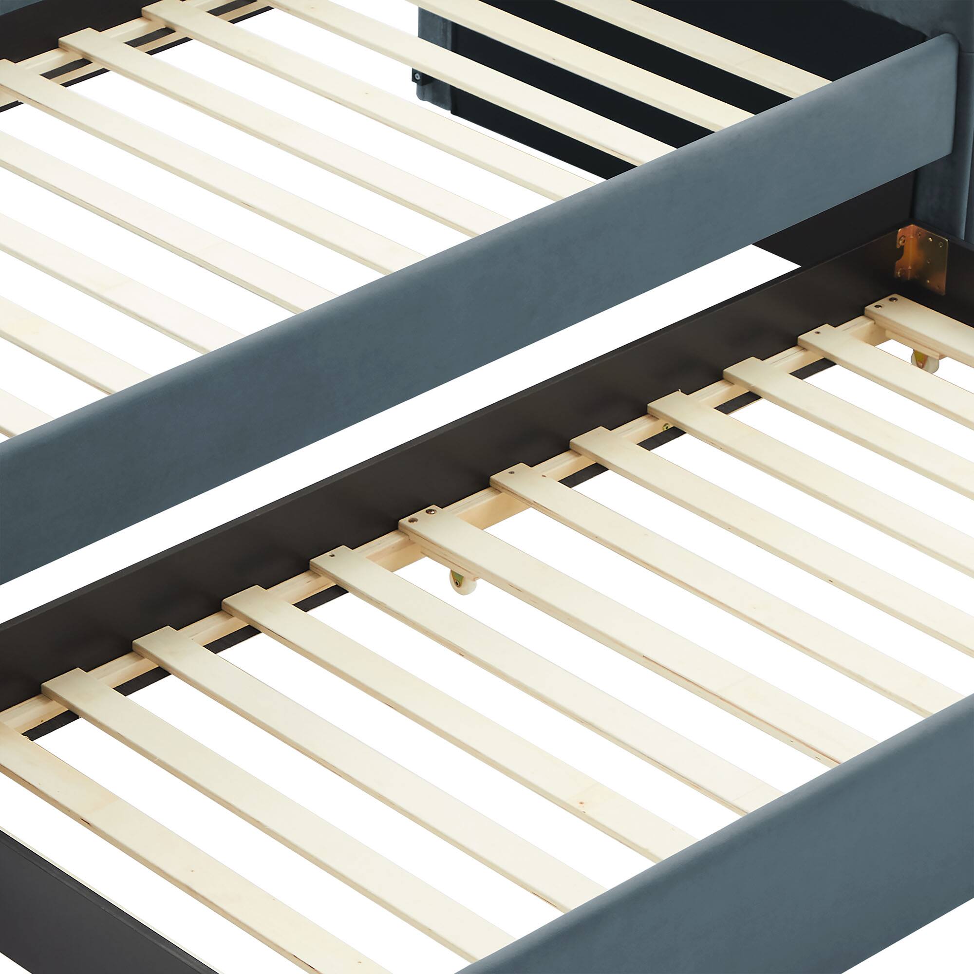 Alt View 10. Modway - Veyla Channel Tufted Performance Velvet Twin Daybed With Trundle by Modway - Cadet Blue.