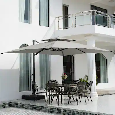best double top offset patio umbrella PURPLE LEAF 11 Feet Large Cantilever Deluxe Outdoor Round Wood Pattern Umbrellas Umbrella Heavy Duty Sun Umbrellas for Garden Deck Pool, Spectrum Indigo : Patio adding a cozy glow to your outdoor area Mondawe - 10*13ft Patio Cantilever