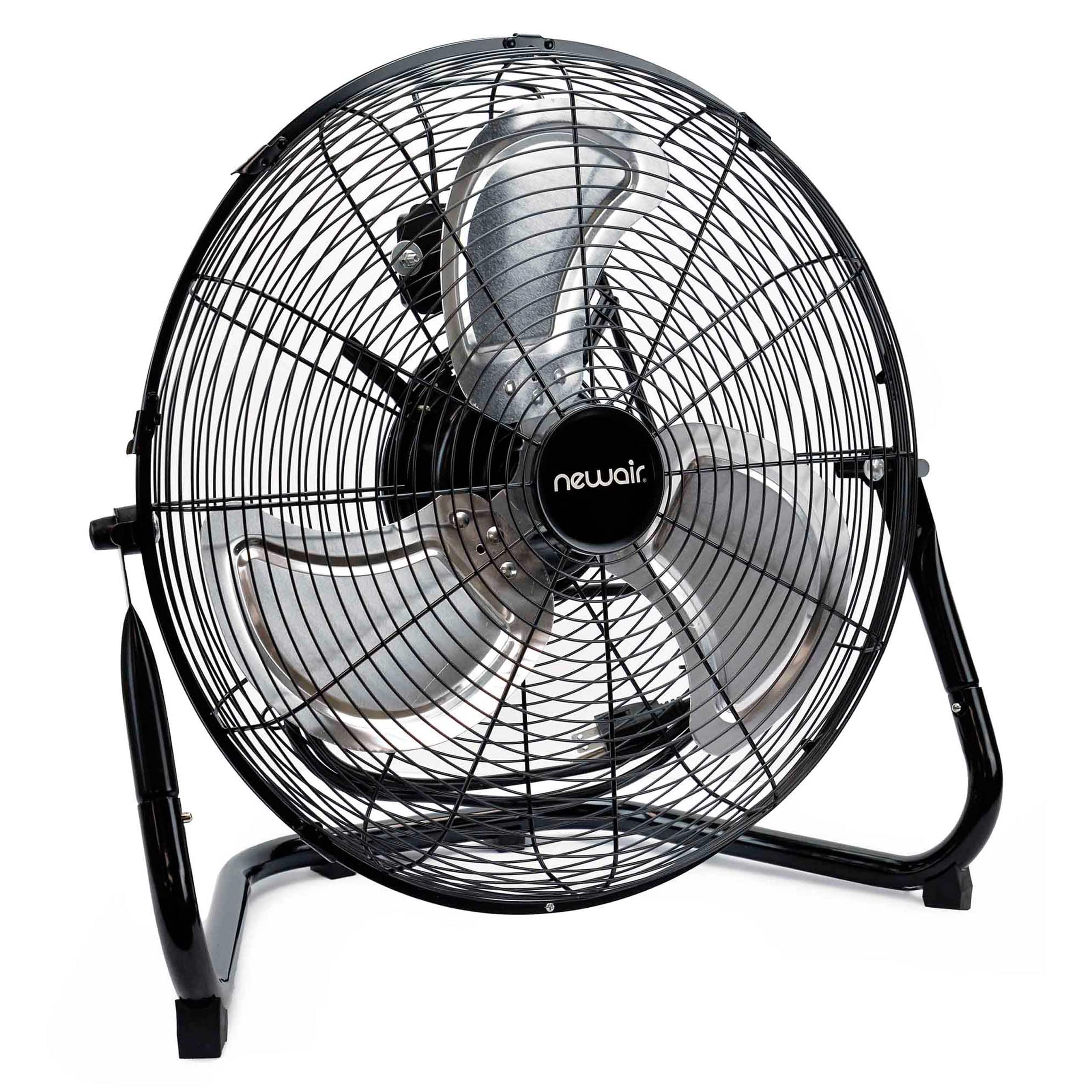 NewAir - 18" High Velocity Portable Floor Fan with 3 Fan Speeds and Long-Lasting Ball Bearing Motor - Black