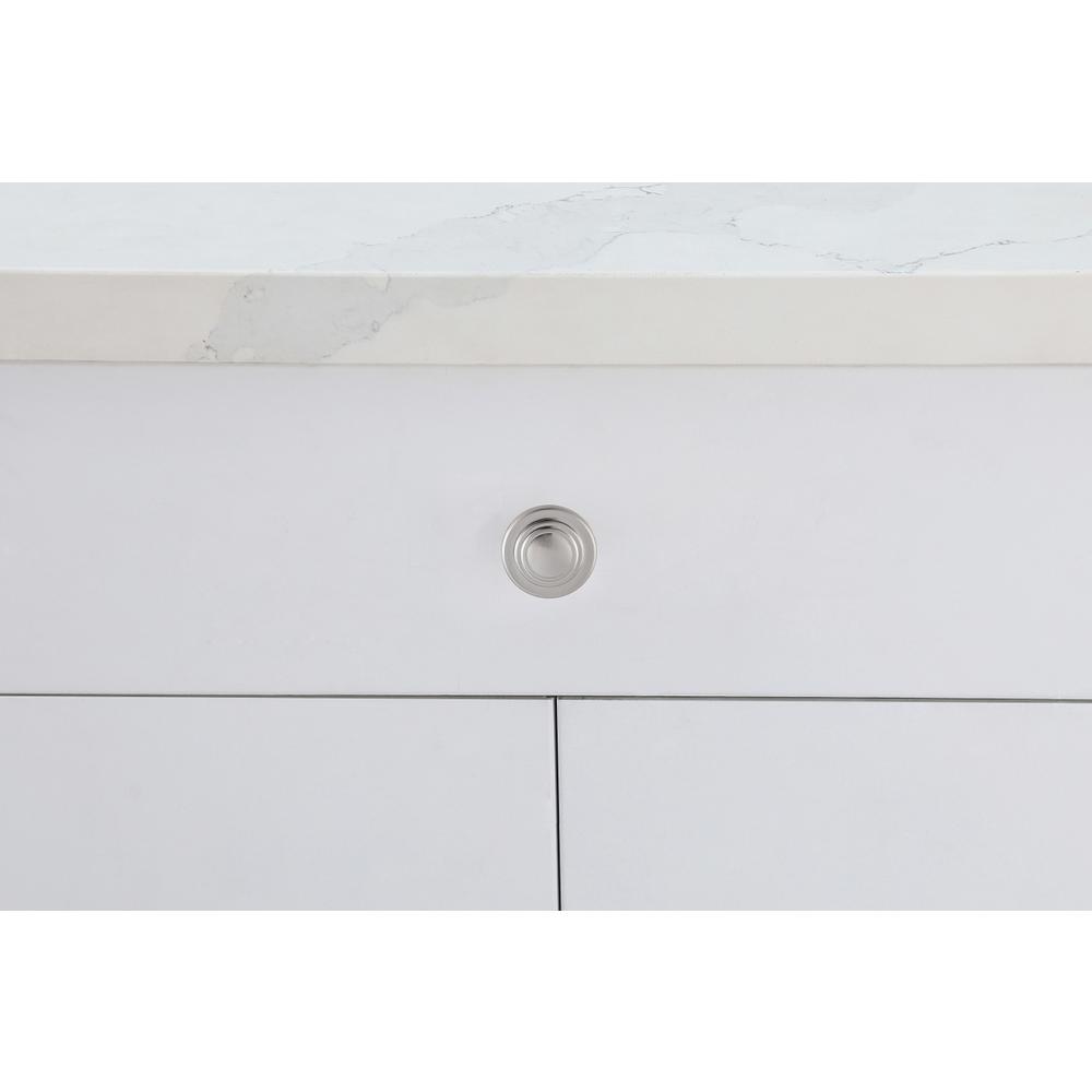 Front. Elegant Decor - Minu 1.3" Diameter Brushed Nickel Mushroom Knob Multipack (Set of 10) - Brushed Nickel.