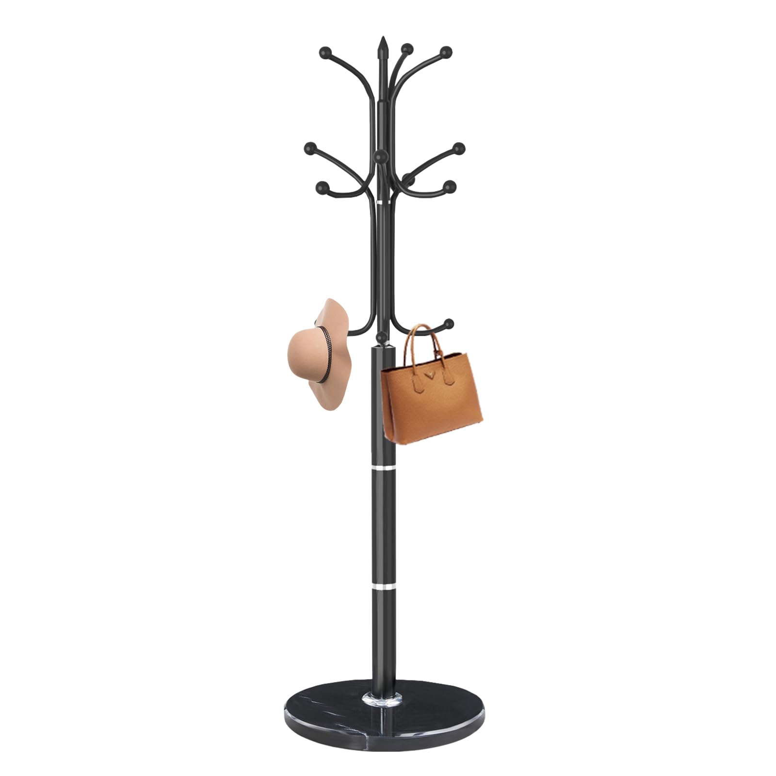 HM 1810 Modern Metal Coat Rack Stand 360 rotary Freestanding With ...