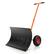 Front. Costway - 29" Snow Shovel Heavy-Duty Metal Adjustable Angle & Height Snow Clear with Wheels - Black + Orange.