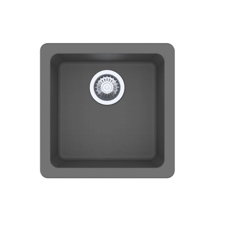 Front. Winpro - Winpro Granite Composite 17 in. Dual Mount Bar Sink in Gray - Gray.