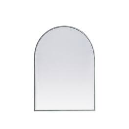 Elegant Decor - Metal Frame Arch Mirror 24x30 Inch - Silver