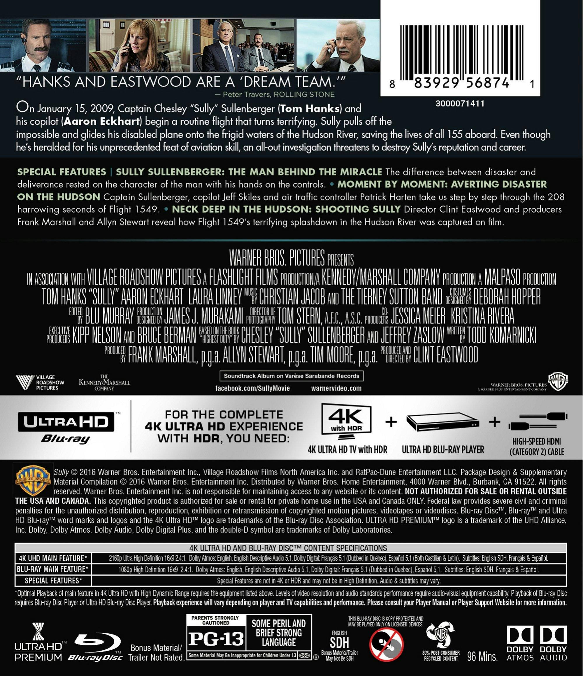 Back. Sully   - 4K Blu-Ray.