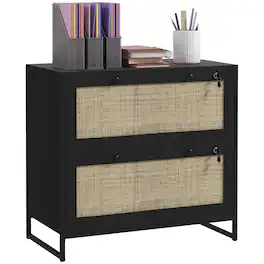 Vinsetto - Filing Cabinet, Boho 2 Drawer File Cabinet with Adjustable Hanging Bar for Letter