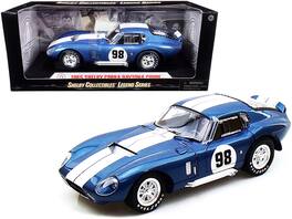 1965 Shelby Cobra Daytona Coupe #98 1/18 Diecast Model Car by Shelby Collectibles - Blue