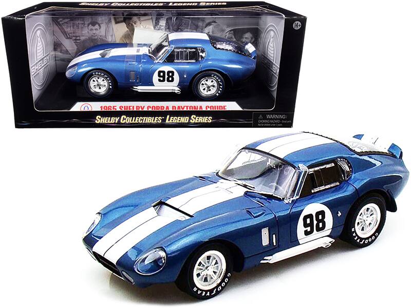 Sure, here is the corrected and grouped text from the image:

**Front of the Box:**
- SHELBY COLLECTIBLES LEGEND SERIES
- 1:64 SCALE
- SHELBY COLLECTIBLES LEGEND SERIES
- WARNING: CHOKING HAZARD - Small parts. Not for children under 3 years.

**Side of the Box:**
- SHELBY COLLECTIBLES LEGEND SERIES
- 1:64 SCALE
- SHELBY COLLECTIBLES LEGEND SERIES
- WARNING: CHOKING HAZARD - Small parts. Not for children under 3 years.

**Car:**
- 98
- CORV CORRA NAVTONA COUIDE
- SHELBY
- CORVETTE