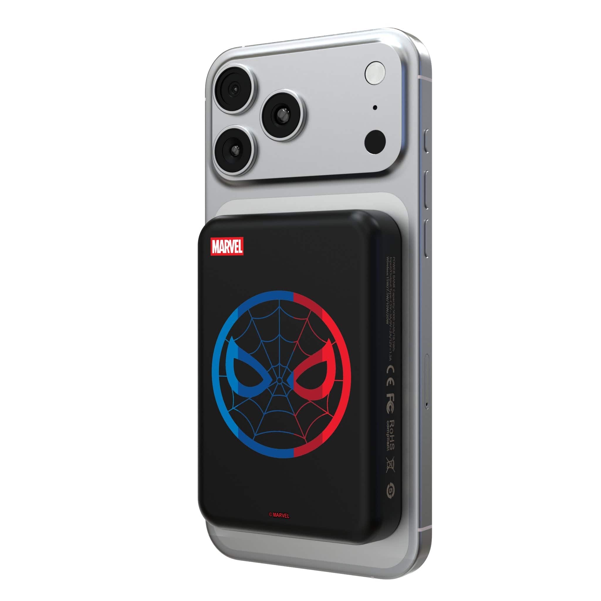 Keyscaper - Marvel Sigil Wireless Mag Power Bank - Spider-Man