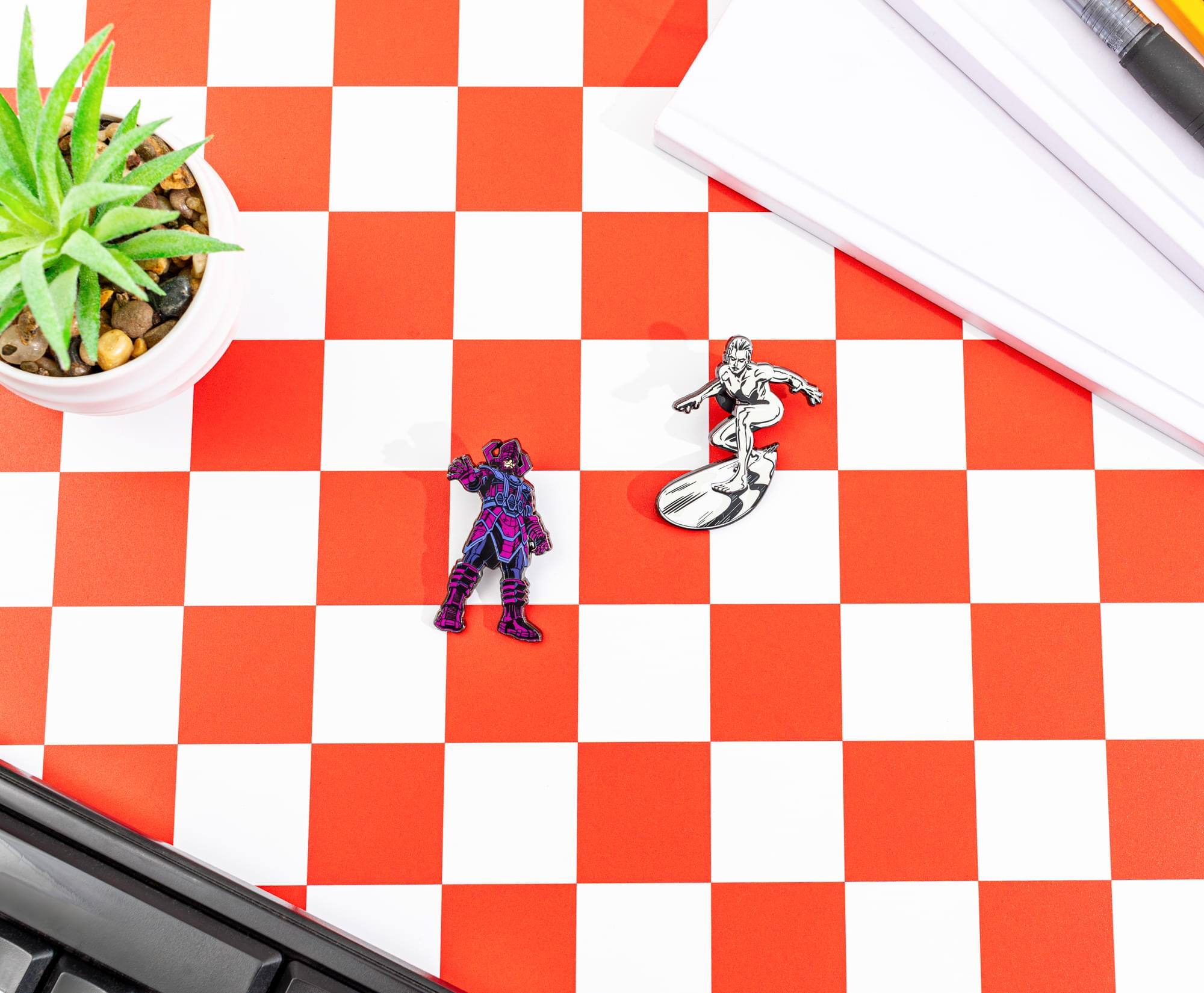 Alt View 2. SalesOne LLC - Marvel Studios Fantastic Four Galactus and Silver Surfer 2-Piece Enamel Pin Set - Multi-Colored.