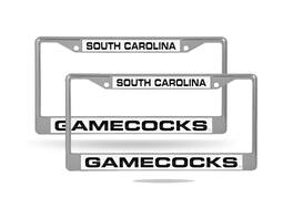 Rico Industries - South Carolina Gamecocks Chrome Metal Laser Cut License Plate Frame - Set of 2 - Multi