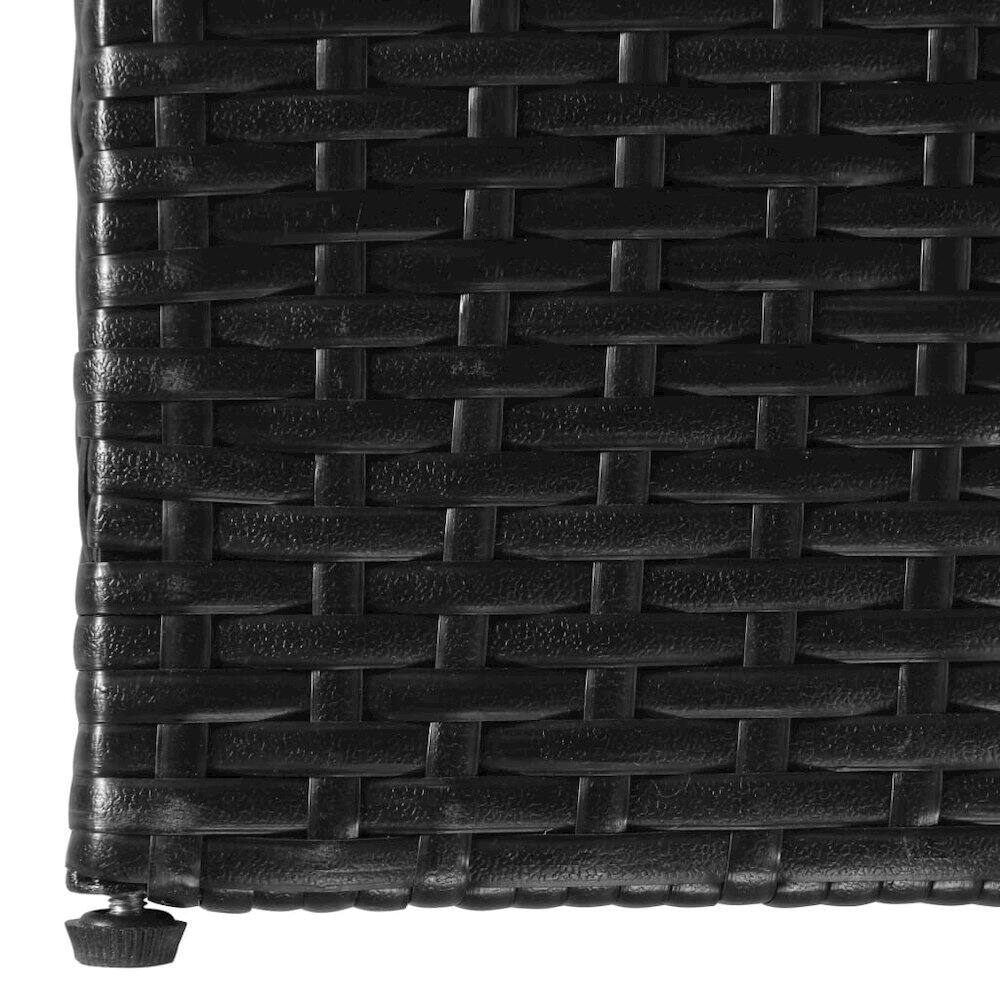 Alt View 1. vidaXL - vidaXL Outdoor Storage Box Black PE Rattan, Powder-Coated Steel - Black.