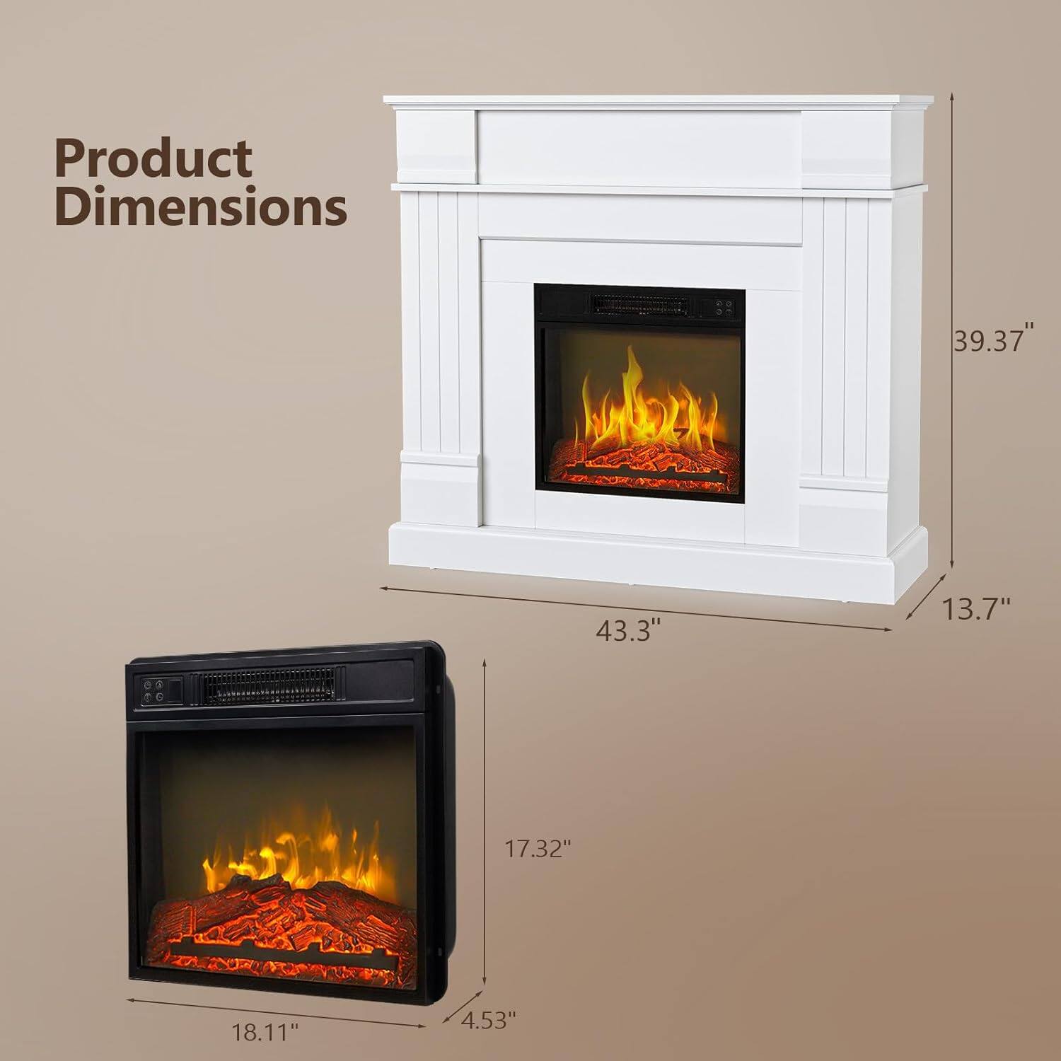 Product Dimensions  
39.37" x 43.3" x 13.7"  
17.32" x 18.11" x 4.53"