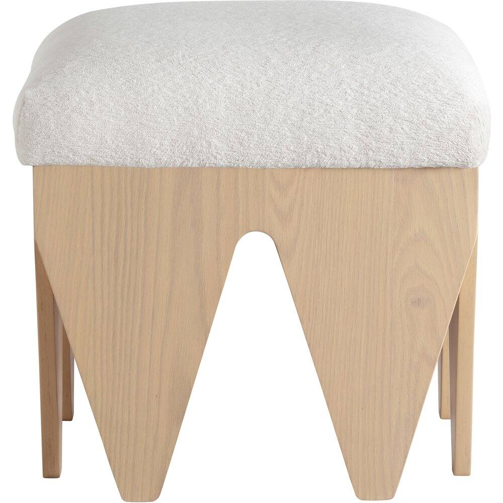 Alt View 2. Meridian Furniture - Altair Cream Velour Fur Fabric Bench - Beige.