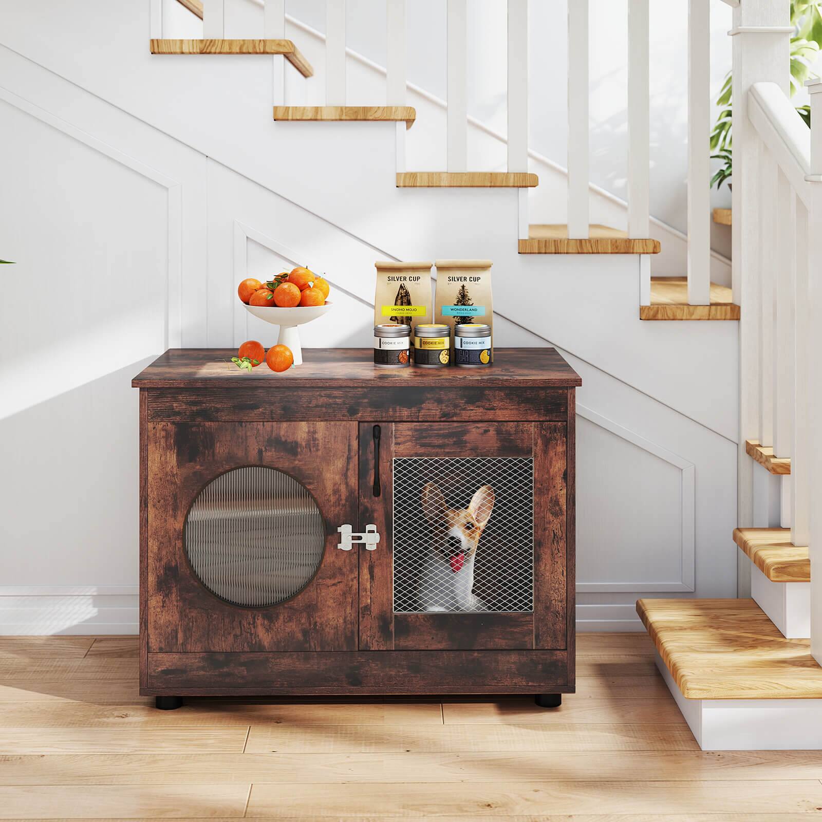 Alt View 3. Costway - Costway Furniture Style Dog Crate for Small Medium Dogs Translucent Window Lockable Door.