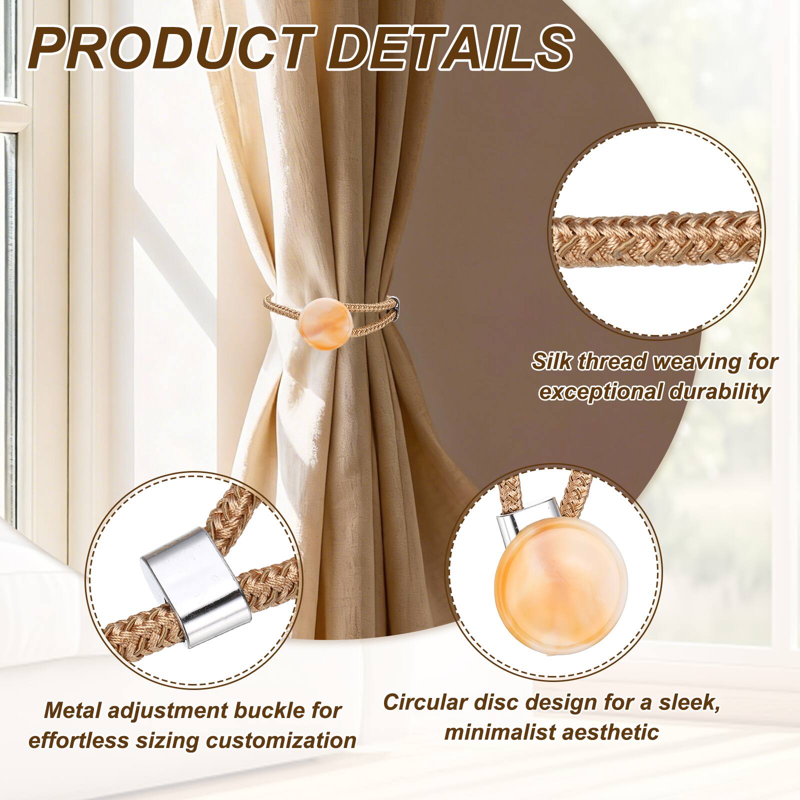 PRODUCT DETAILS

- Silk thread weaving for exceptional durability
- Metal adjustment buckle for effortless sizing customization
- Circular disc design for a sleek, minimalist aesthetic