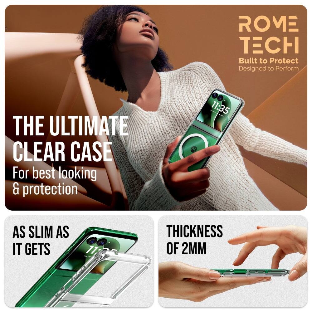 ROME TECH  
Built to Protect  
Designed to Perform  

THE ULTIMATE CLEAR CASE  
For best looking & protection  

AS SLIM AS IT GETS  

THICKNESS OF 2MM