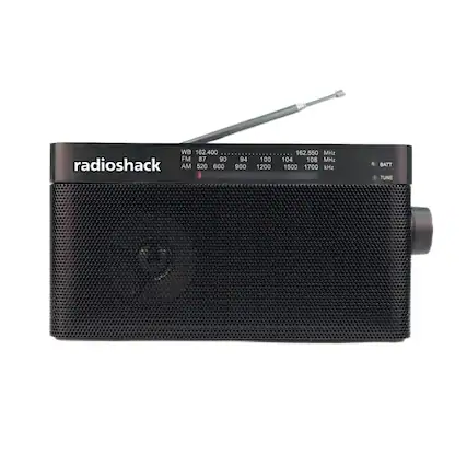 radioshack
WB 162.400 FM 87 90 AM 520 600 94 900 100 1200 162.550 MHz 104 108 MHz 1500 1700 kHz
BATT TUNE