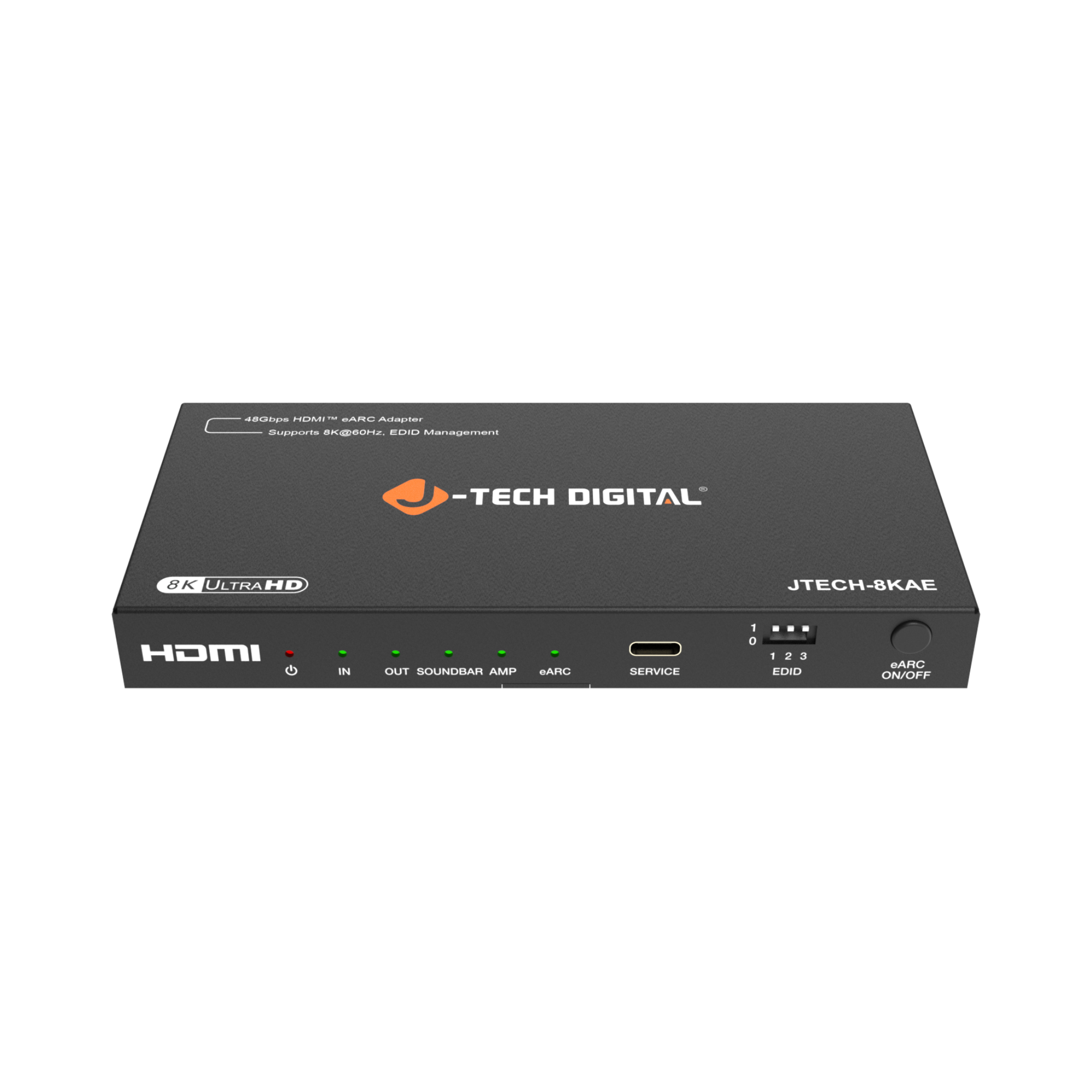 J-Tech Digital - 8K 60Hz 4K 120Hz eARC / ARC HDMI Audio Extractor - Black