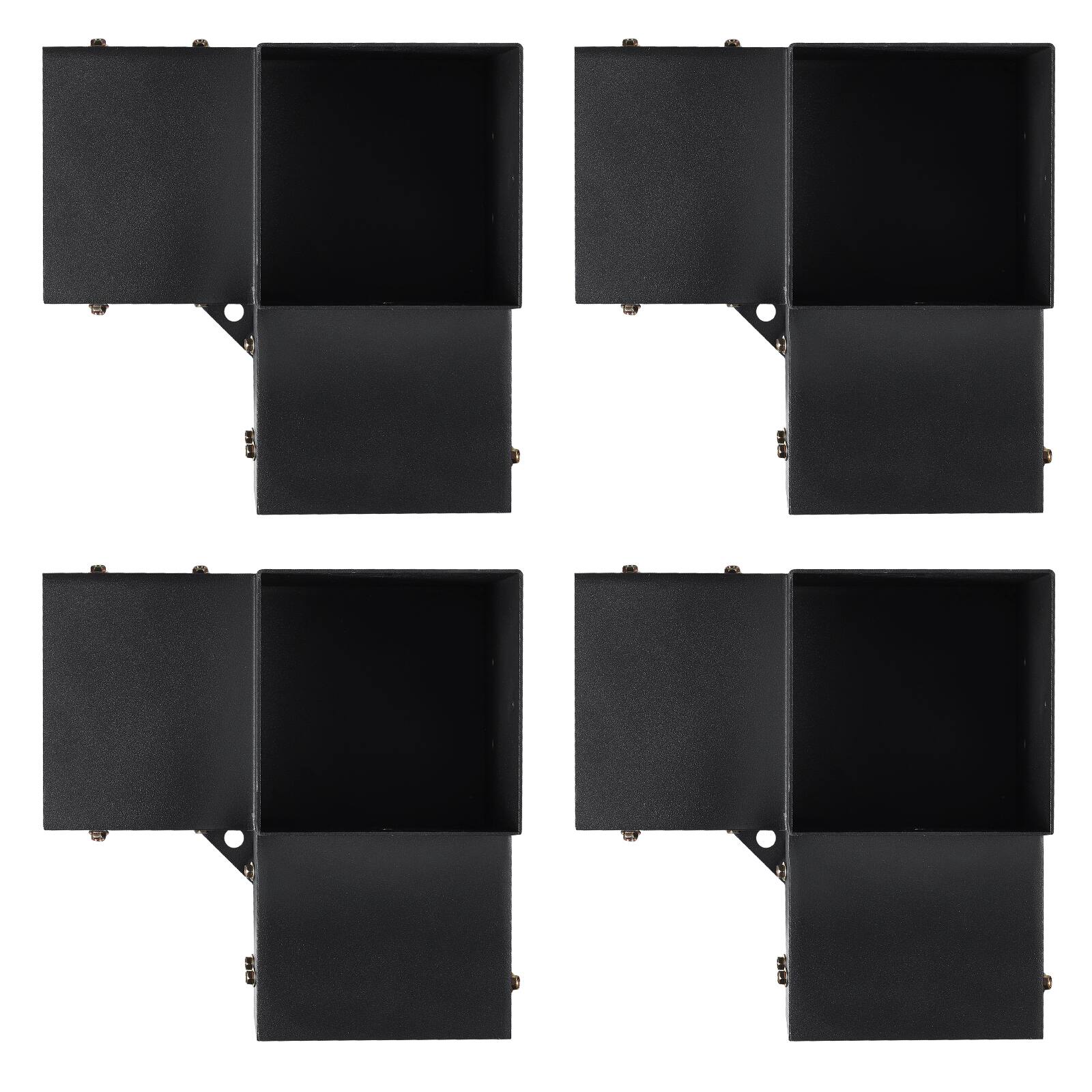 Alt View 5. VEVOR - Pergola Bracket Kit 6''x6''(Inner Size 5.6x5.6), 4pcs 3-Way Heavy Duty Corner Bracket Woodworks DIY Post Base Kit - Black.