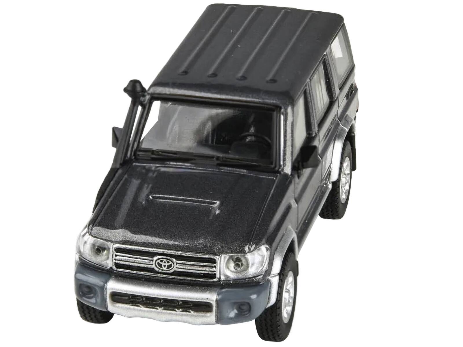 Left. Paragon - 2014 Toyota Land Cruiser 76 Graphite Gray Metallic 1/64 Diecast Model Car by Paragon Models - Gray.