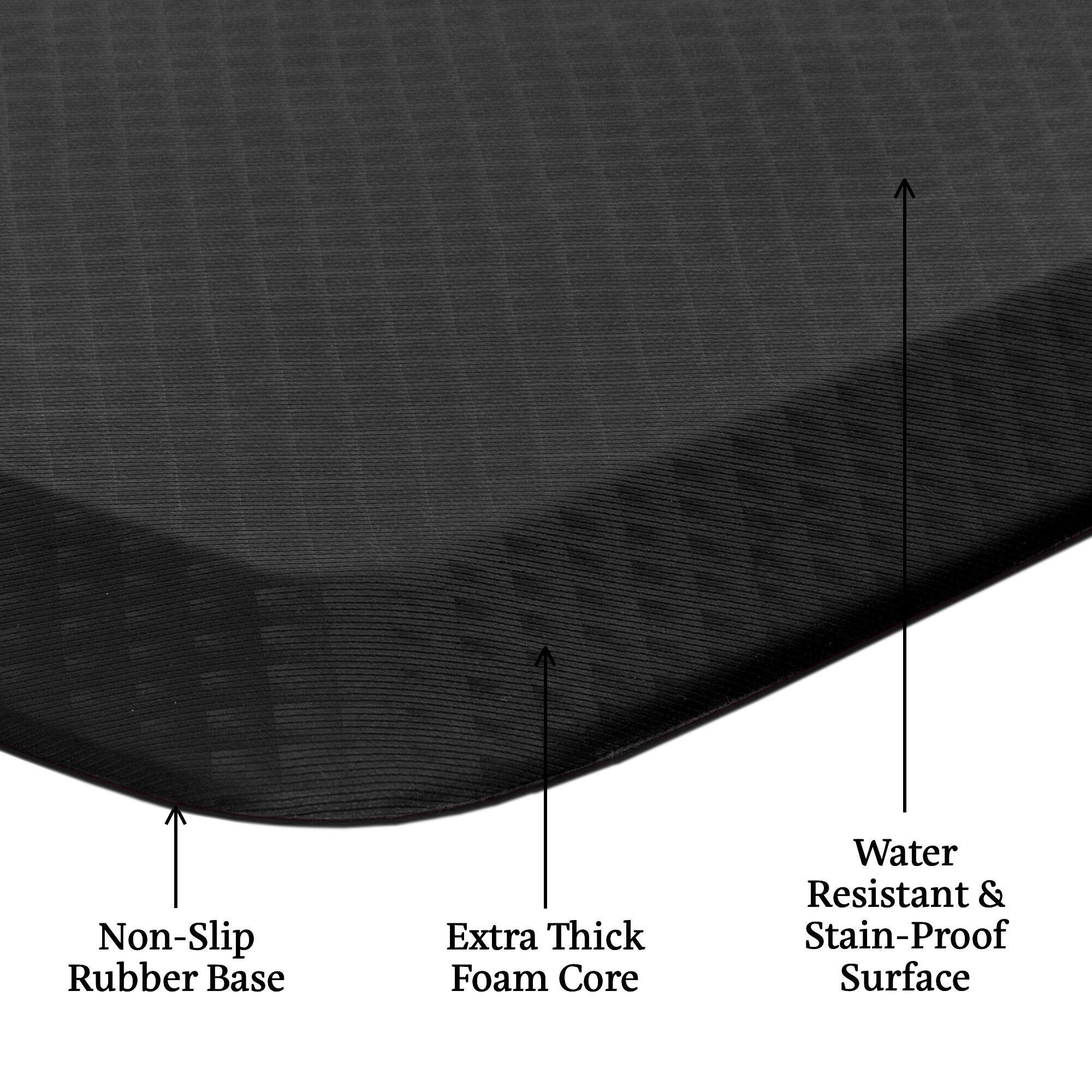 Non-Slip Rubber Base, Extra Thick Foam Core, Water Resistant & Stain-Proof Surface