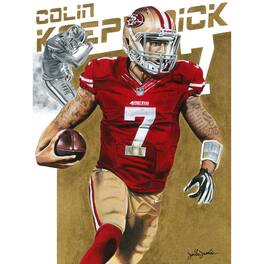 Deacon Jones Foundation - San Francisco 49ers "Colin Kaepernick" Fine Art Canvas Print 18" x 24" by Artist Joshua Jacobs - Multicolor