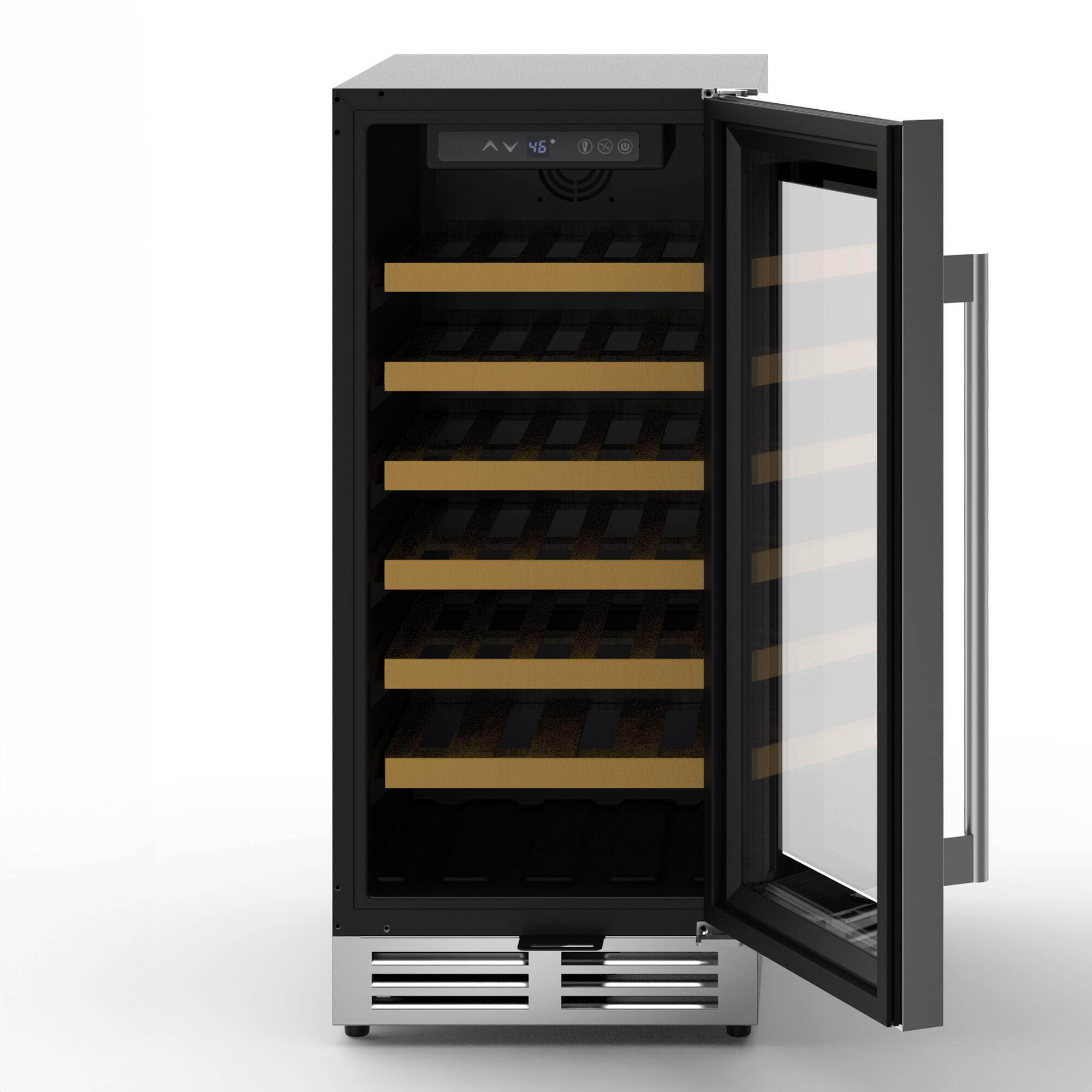 FC Design 15 Inch Single Zone Wine Cooler 33 Bottles Stainless