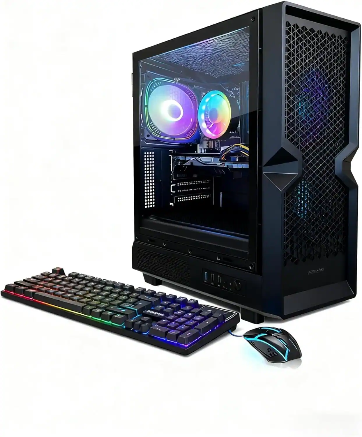 STGAubron - Gaming PC Desktop, Radeon RX 580 16G Graphics, Intel Core i7 up to 3.9Ghz, 16G RAM, 512G SSD, WiFi, WIN11H - Black