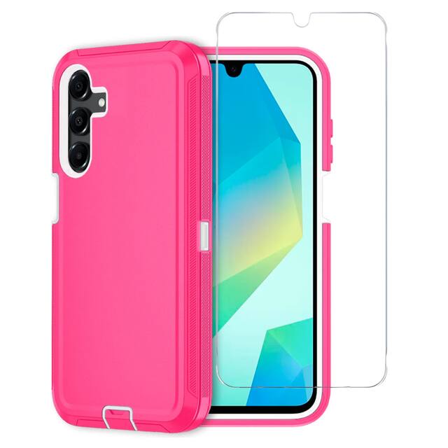 Front. Entronix - Entronix Galaxy A16 Bundle - Heavy Duty Case with Clear Screen Protector - Pink.