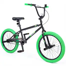 Costway - Freestyle BMX Bike, 20" Trick Bicycle with 360 Degree Steering, Adjustable Seat - Green