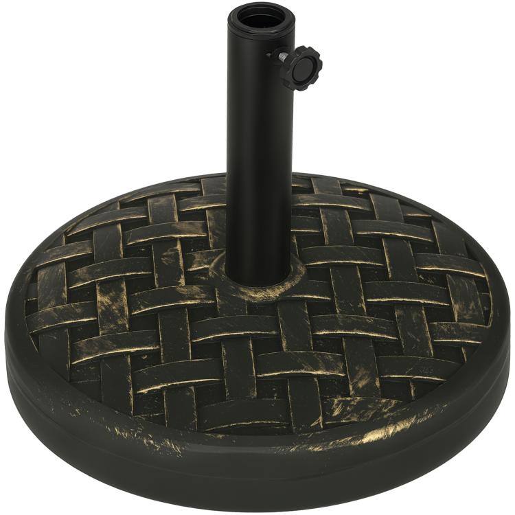 Front. PULUZ - Concrete Umbrella Base, 40 lbs. Heavy Duty Umbrella Stand with Metal Umbrella Holder for Outdoor, Lawn, Deck - Bronze.