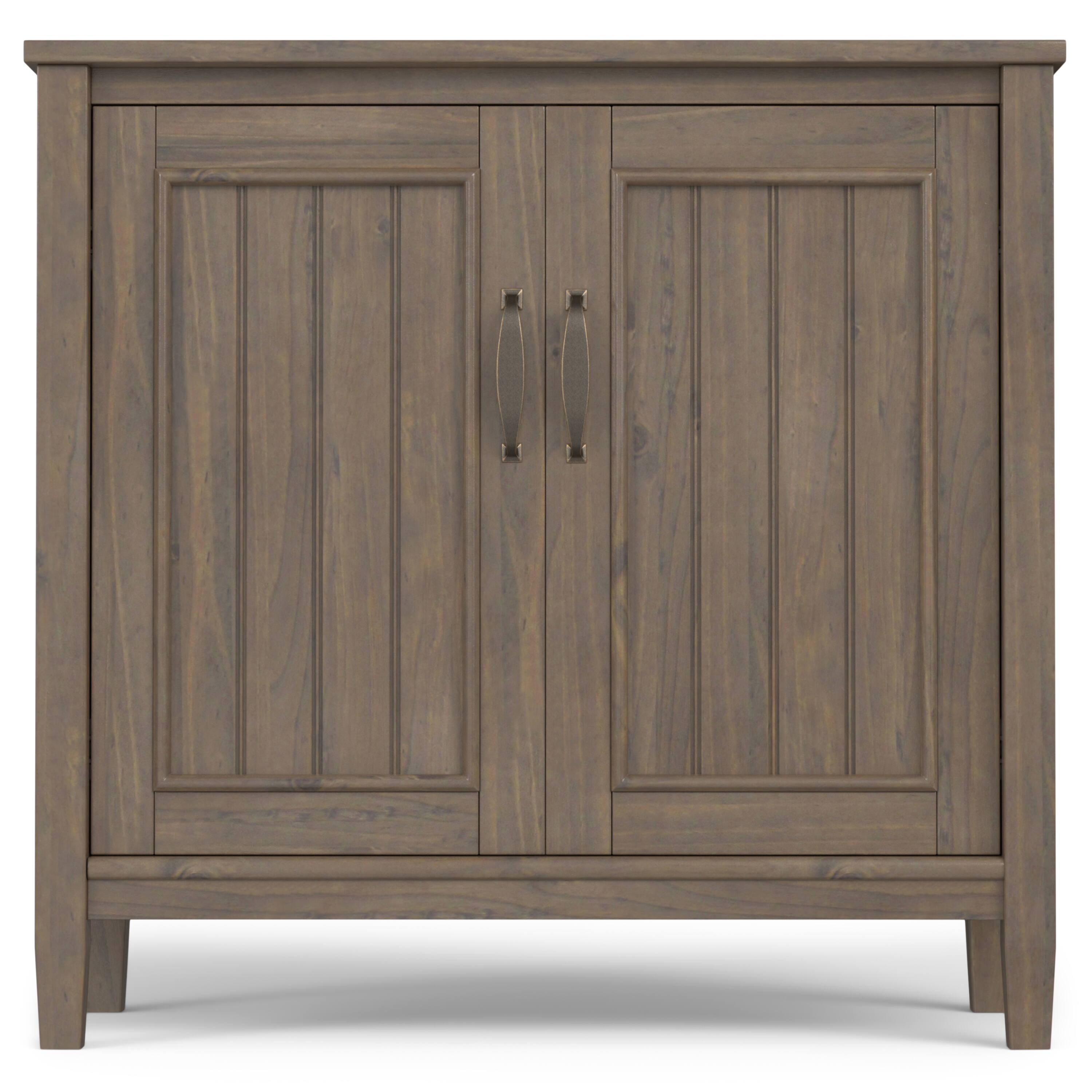Left. Simpli Home - Lev 32 inch Storage Cabinet (Set of 2) - Smoky Brown.